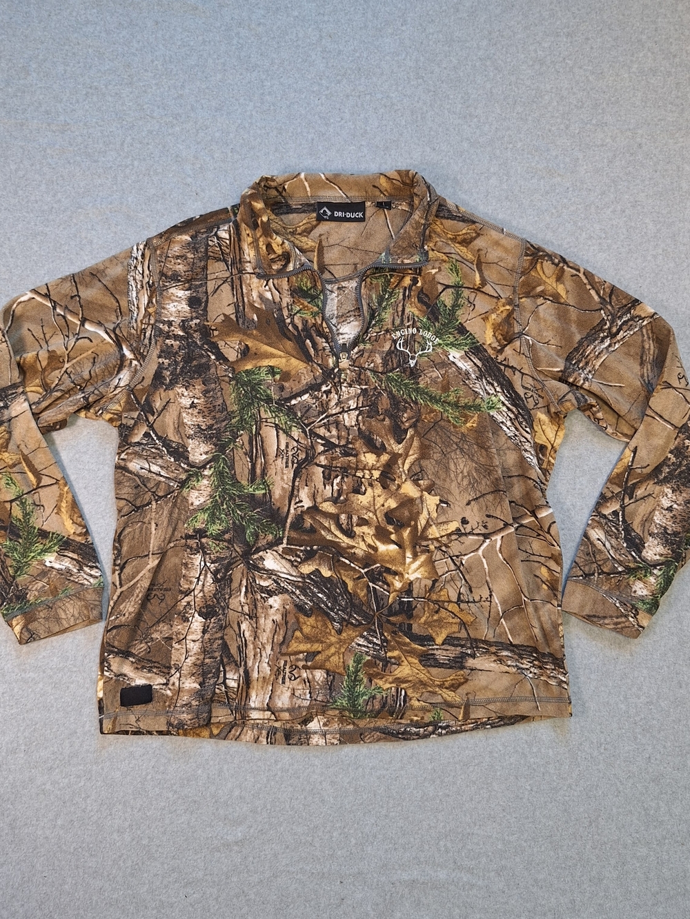 DRI-DUCK Men's Brown Realtree-Style Lightweight Camo Shirt Jacket Fleece Size L